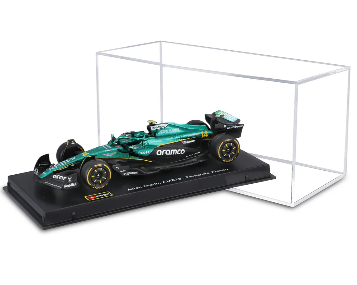 Aston Martin AMR25 #14 Fernando Alonso F1 2025 – 1:43 Diecast Model with Pilot & Display Case (Bb)