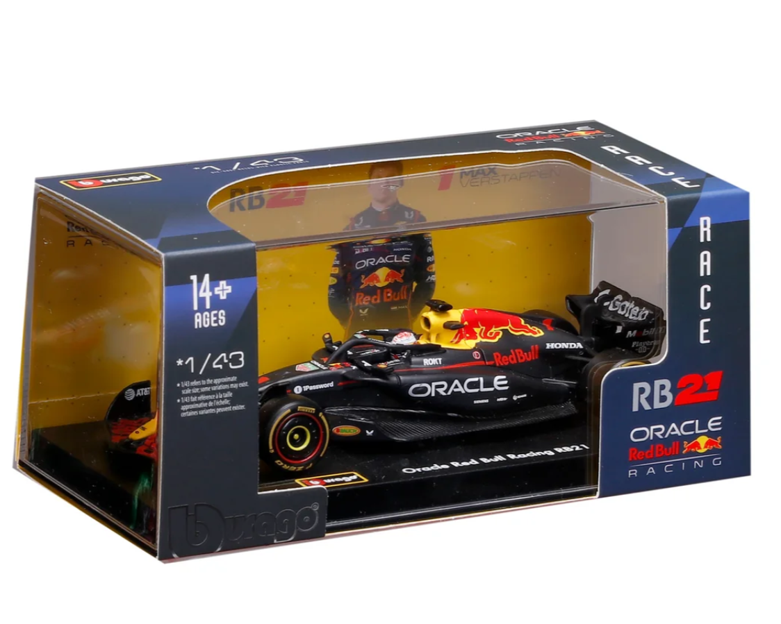 Red Bull Racing RB21 #1 Max Verstappen F1 2025 – 1:43 Diecast Model with Pilot & Display Case (Bb)